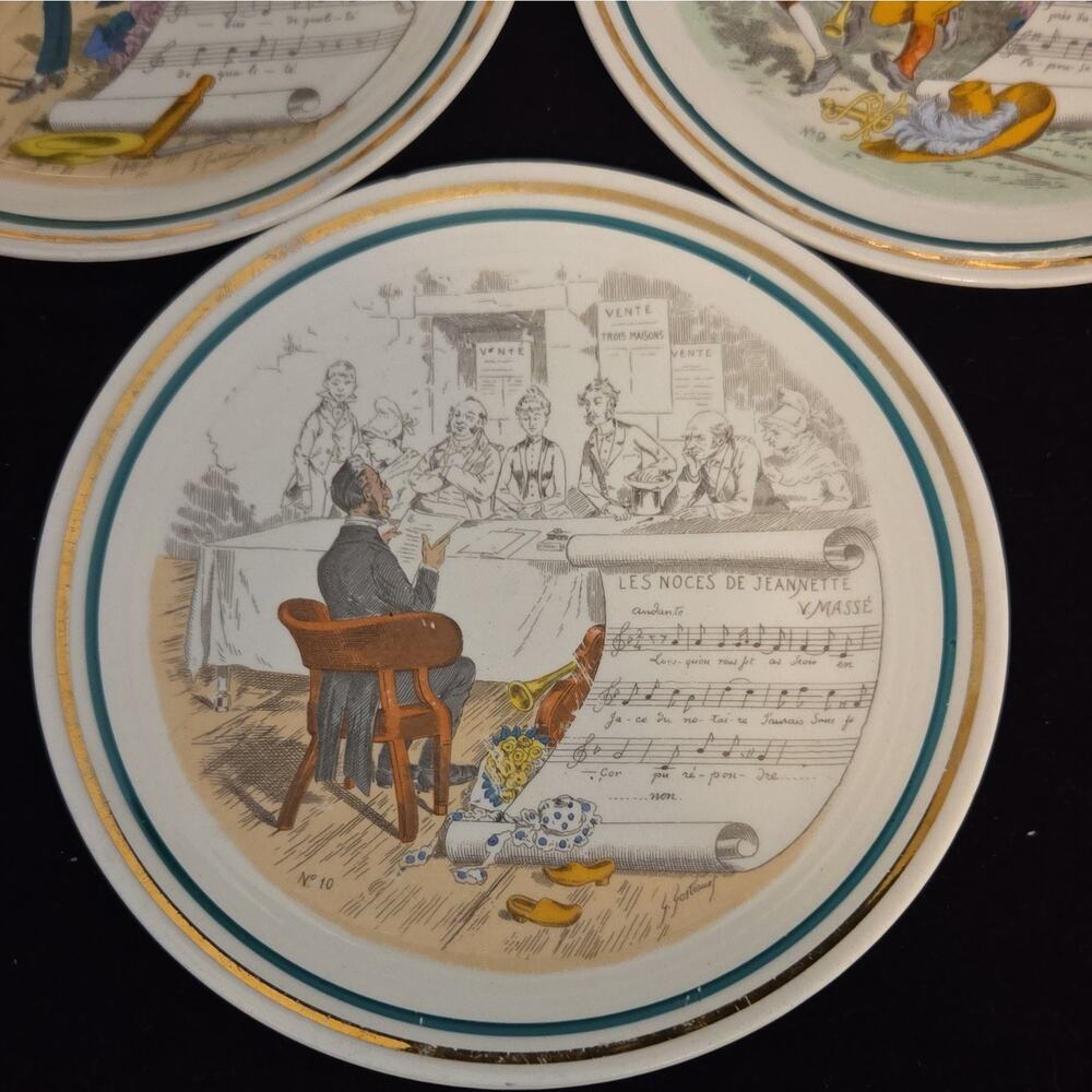 Vintage PV Parry Vielle French Opera Bread Butter Plates 6" Set of 5 France - Picture 2 of 8